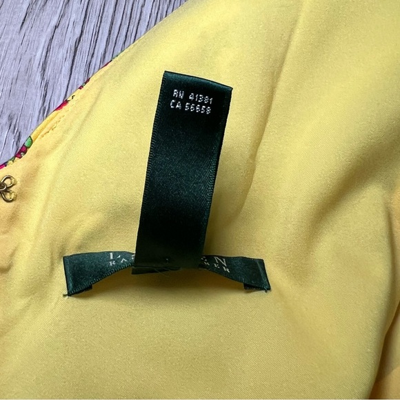 AMAZING SZ 8 EUC Lauren Ralph Lauren Yellow Paisley Dress 8 Vintage Style 026 - Picture 11 of 14